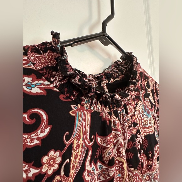Anthropologie Women’s 2X Cadi Tiered Tunic Dress Floral Paisley Long Sleeve - Picture 5 of 13